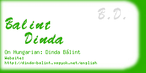 balint dinda business card